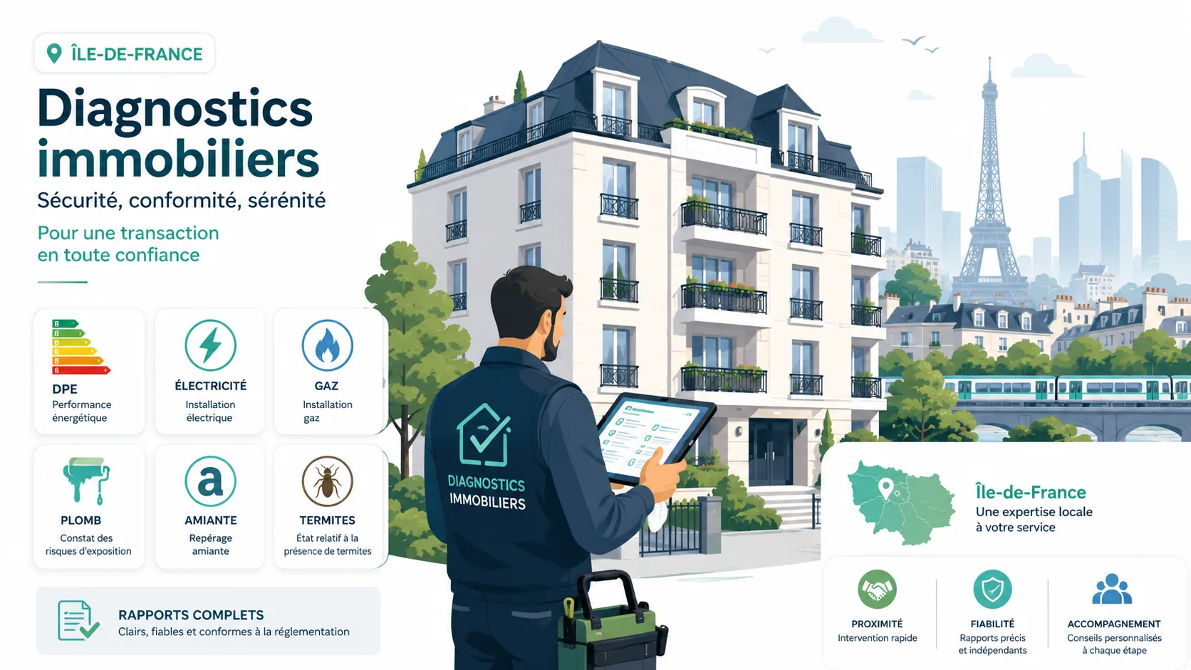 Illustration des diagnostics immobiliers en Île-de-France
